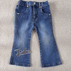 Vintage FUBU Baby Jeans 2T Hip Hop Y2K Denim Flare Pants Embroidered Logo